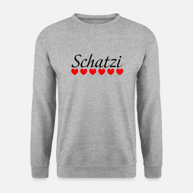 Herzchen Schatzi - Unisex Pullover - Weißgrau meliert