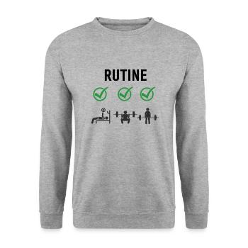 Gym Deadlifts Workout love - ma déroute de fitness de passe-temps - Sweat-shirt Unisexe - gris chiné - Devant - Alina (178cm) & Michal (187cm)