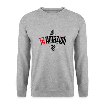 Amazigh - Sweat-shirt Unisexe - gris chiné - Devant - Alina (178cm) & Michal (187cm)