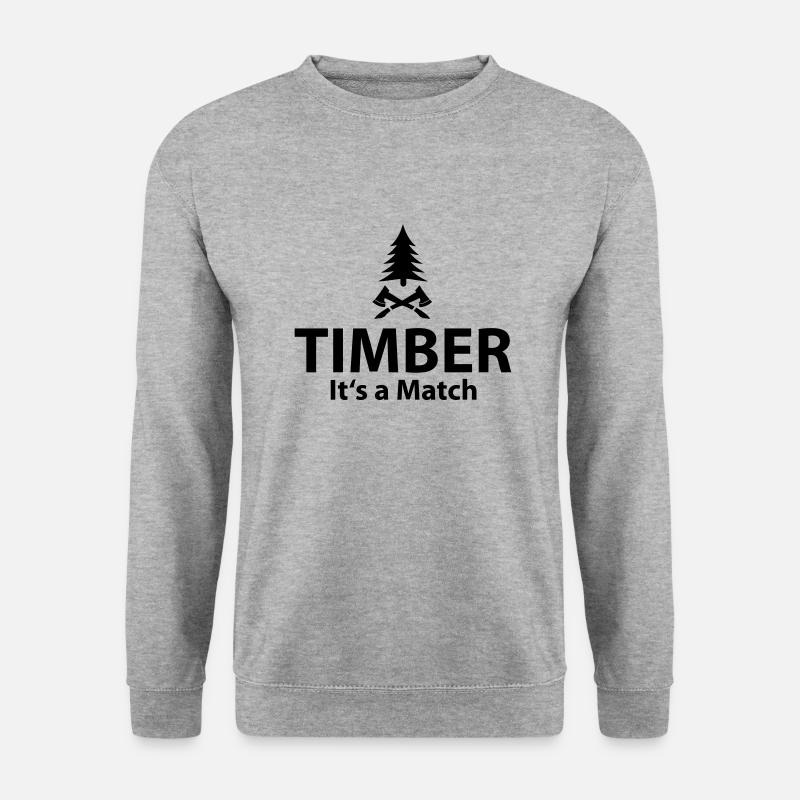 Timber match - Unisex Pullover - Weißgrau meliert