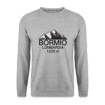 bormio logo - Unisex Sweatshirt - salt & pepper - Front - Alina (178cm) & Michal (187cm)