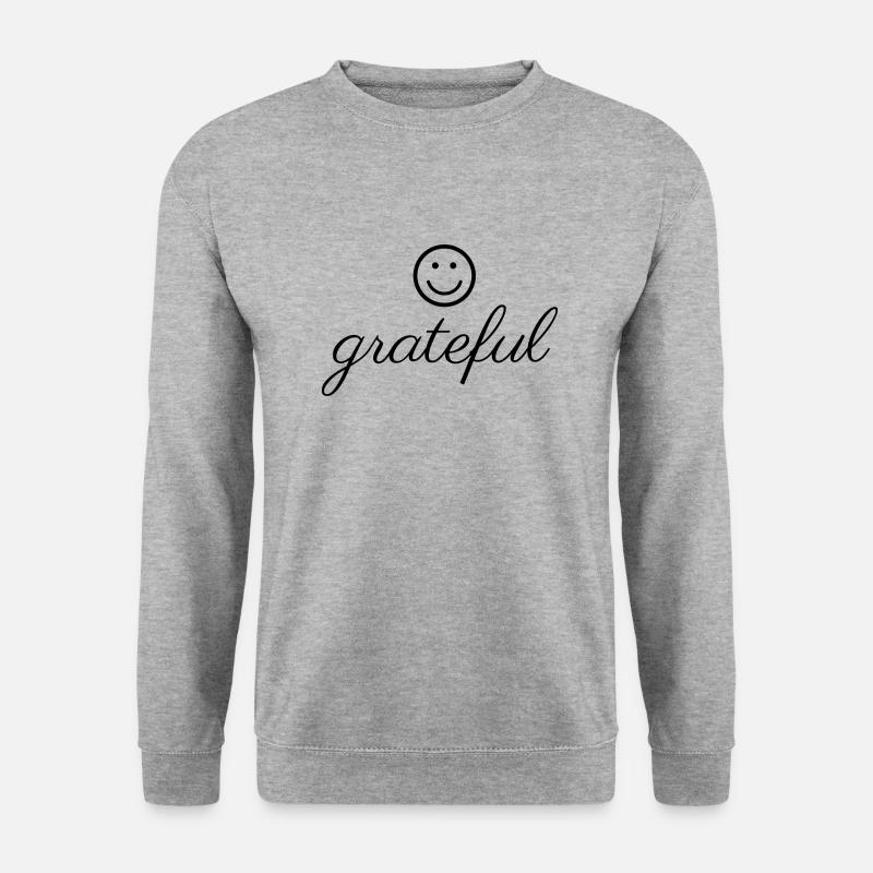 Dankbar - Unisex Pullover - Weißgrau meliert