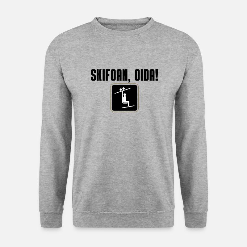 Skifoan, Oida - Unisex Pullover - Weißgrau meliert