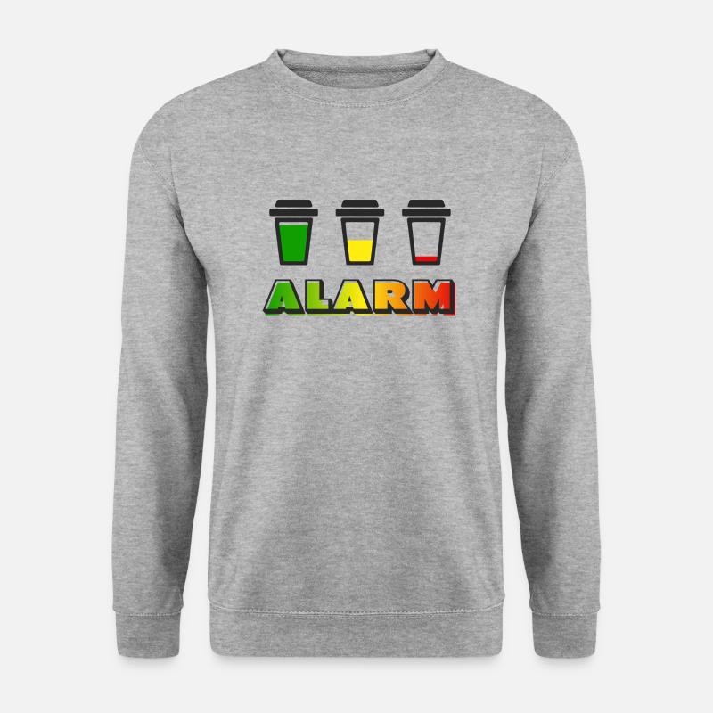 Kaffee Alarm - Unisex Pullover - Weißgrau meliert