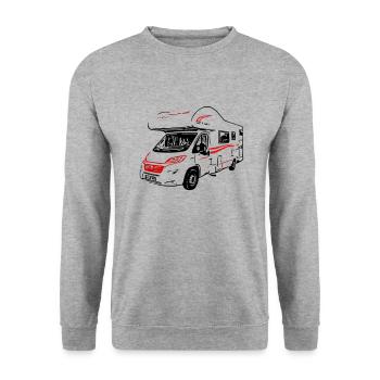 Camping-car Alcove Ducato - Sweat-shirt Unisexe - gris chiné - Devant - Alina (178cm) & Michal (187cm)