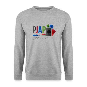 papa joue au poker design 2 - Sweat-shirt Unisexe - gris chiné - Devant - Alina (178cm) & Michal (187cm)