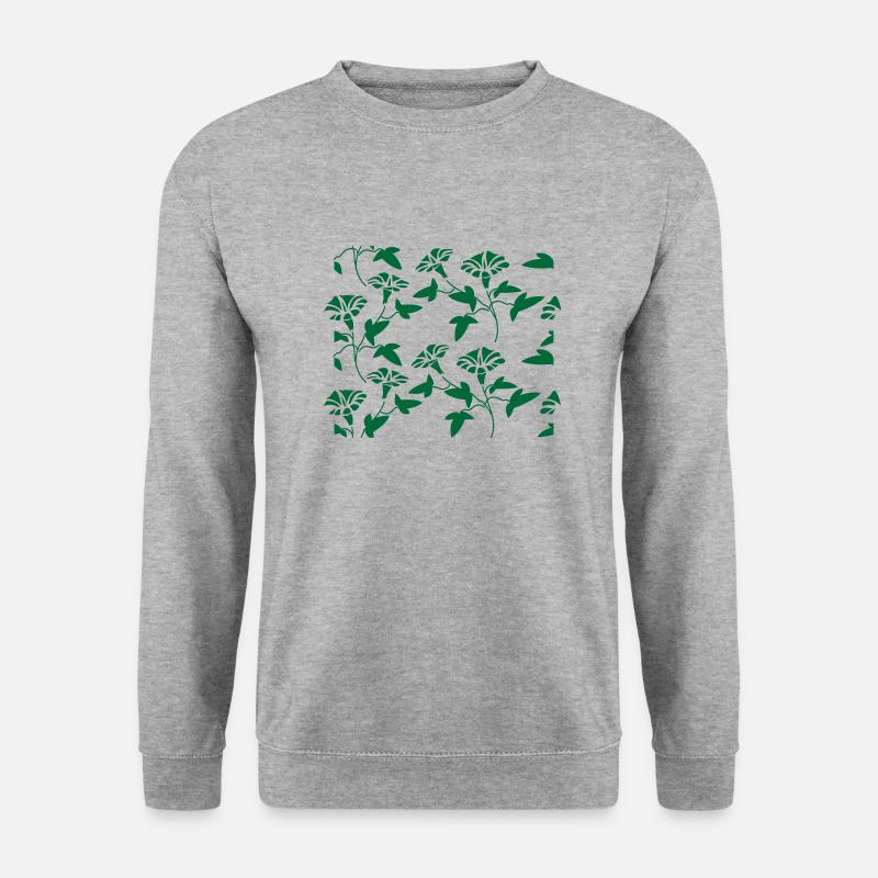 plants Background | Pflanzen -- Vectorgraphic - Unisex Pullover - Weißgrau meliert