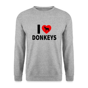 Donkey - Unisex Sweatshirt - salt & pepper - Front - Alina (178cm) & Michal (187cm)