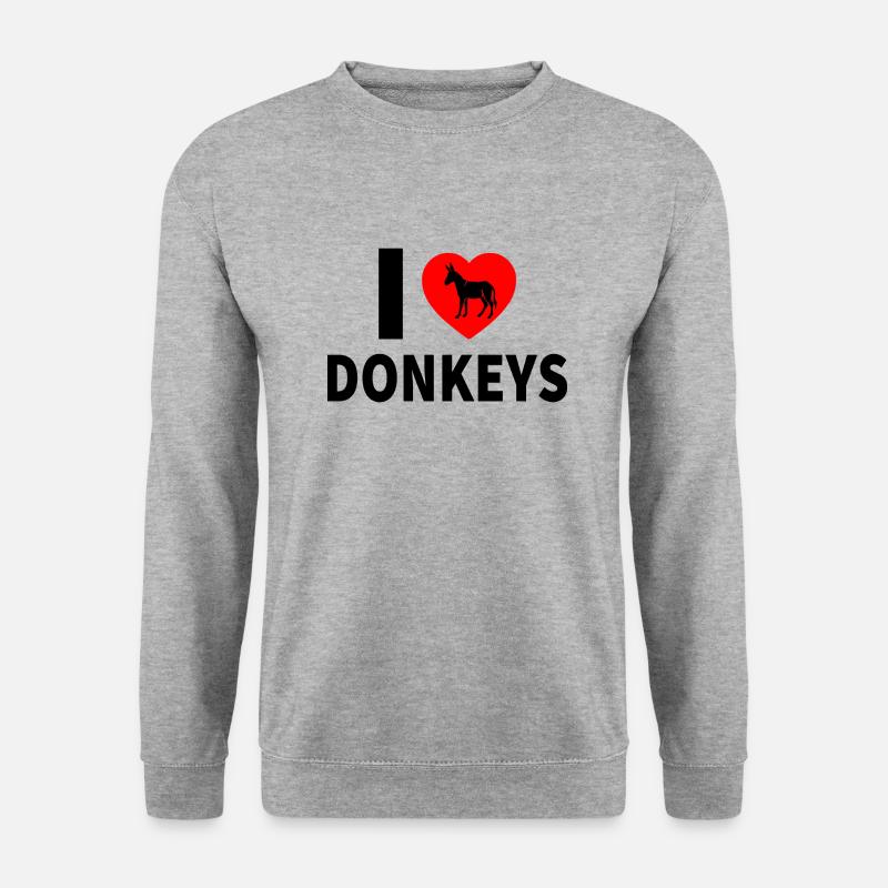 Esel - Unisex Pullover - Weißgrau meliert