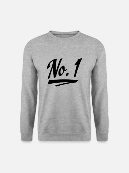 Nummer eins - Unisex Pullover - Weißgrau meliert