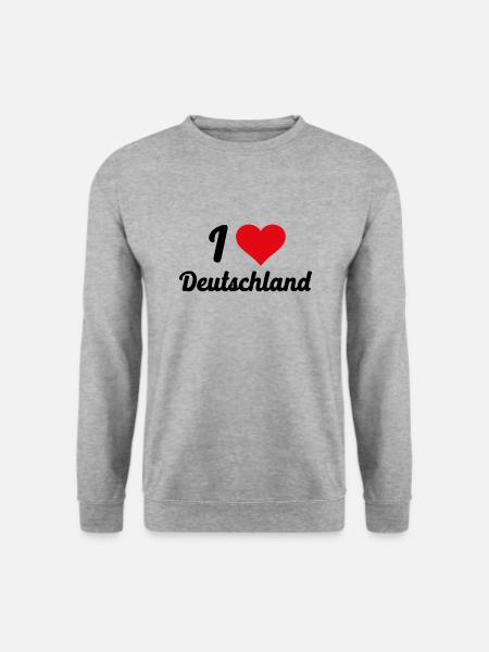 I Love Deutschland - Unisex Pullover - Weißgrau meliert