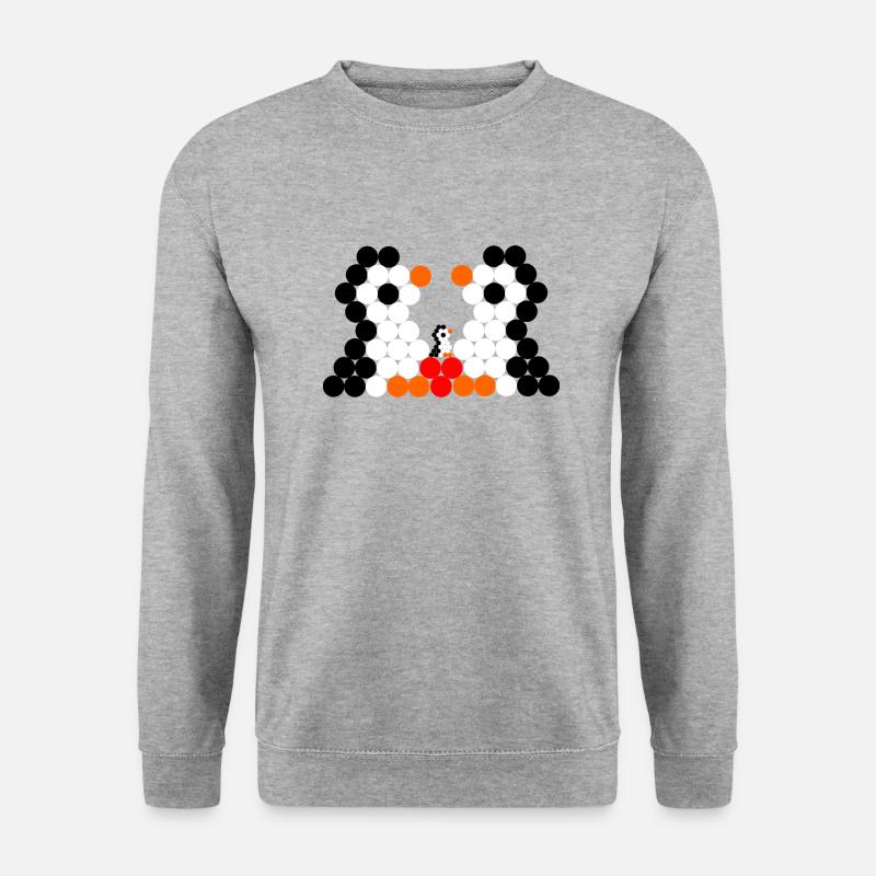 Pinguinfamilie - Unisex Pullover - Weißgrau meliert