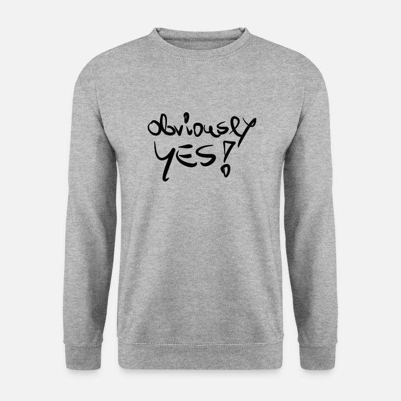 obviously YES - Unisex Pullover - Weißgrau meliert
