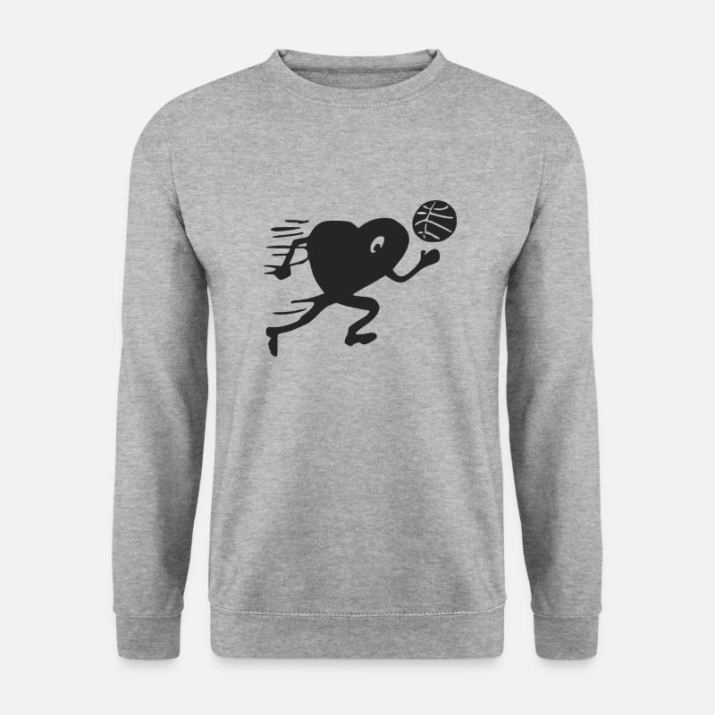 Liebe zum Basketball - Unisex Pullover - Weißgrau meliert
