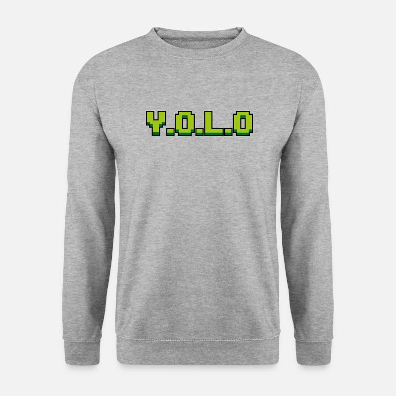Yolo Pixel - Unisex Pullover - Weißgrau meliert