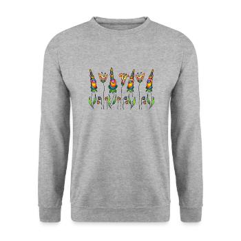 Fleur - Sweat-shirt Unisexe - gris chiné - Devant - Alina (178cm) & Michal (187cm)