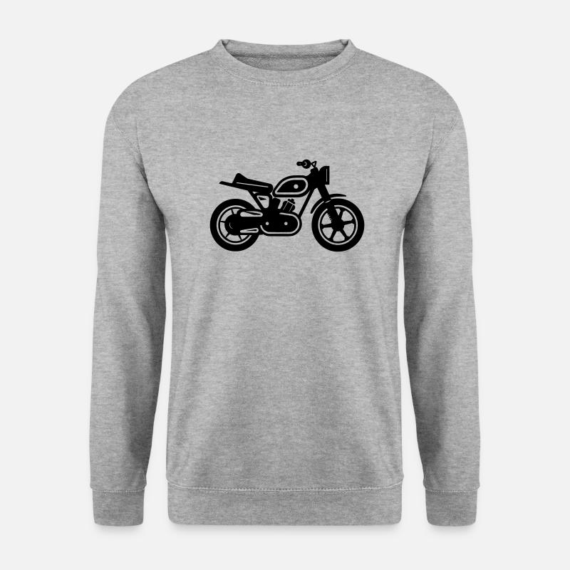 Motorrad - Unisex Pullover - Weißgrau meliert