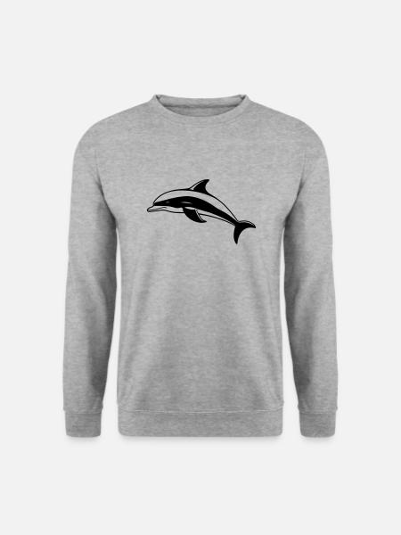 Kleiner Delphin - Unisex Pullover - Weißgrau meliert