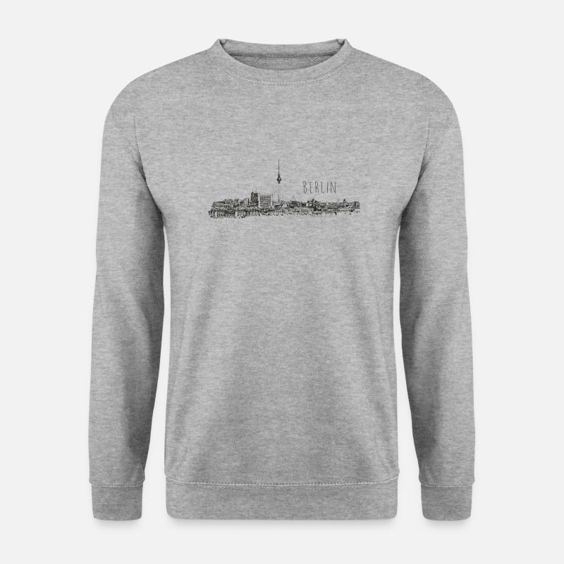 Berlin deutschland techno rave musik party reisen - Unisex Pullover - Weißgrau meliert