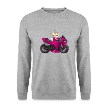 Motor girl - Unisex Sweatshirt - salt & pepper - Front - Alina (178cm) & Michal (187cm)