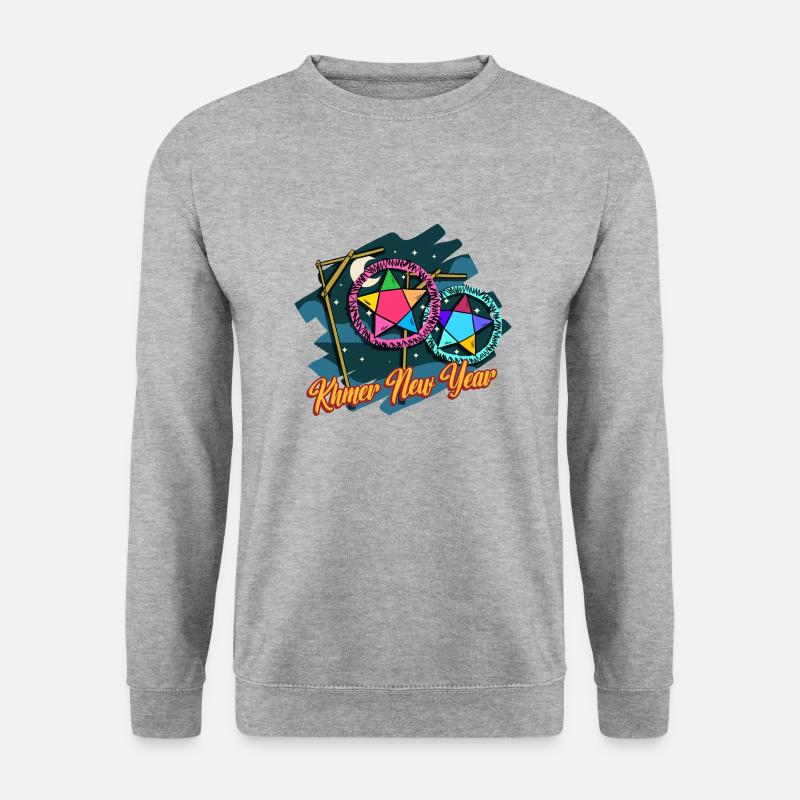 Kambodscha Khmer Neujahr Choul Chnam I Geschenk - Unisex Pullover - Weißgrau meliert