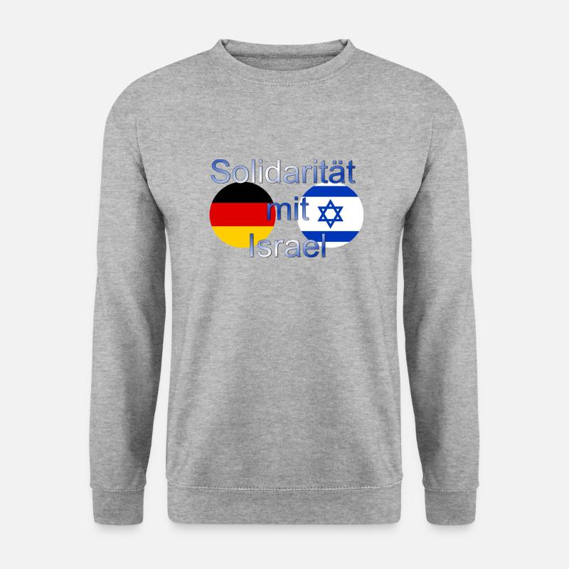 Solidarität mit Israel - Unisex Pullover - Weißgrau meliert