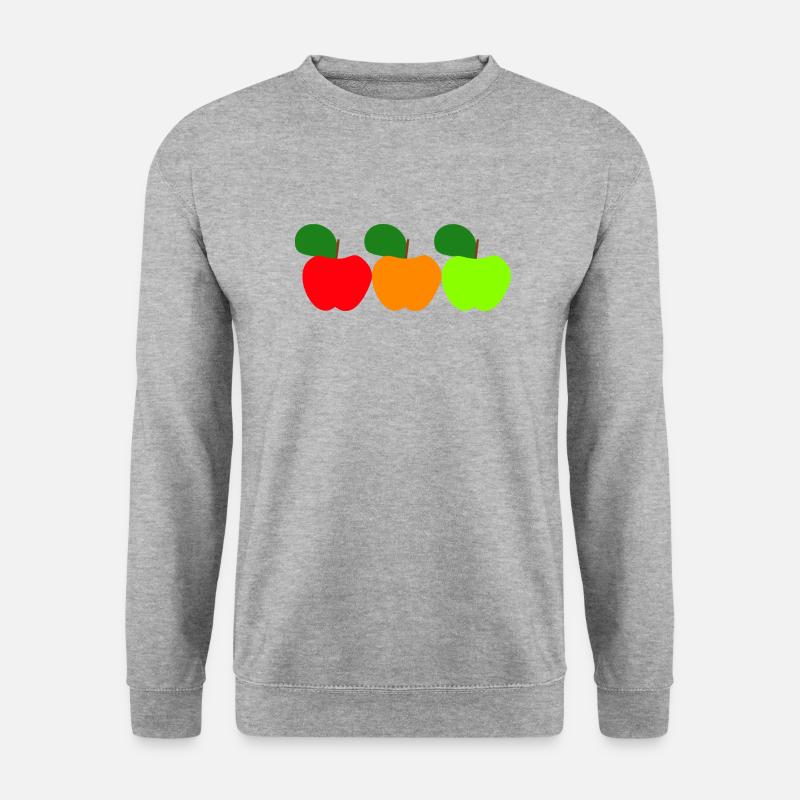 Drei Äpfel - Unisex Pullover - Weißgrau meliert