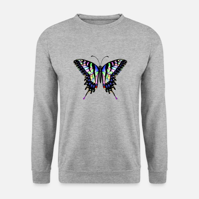 Schwalbenschwanz Schmetterling - Unisex Pullover - Weißgrau meliert
