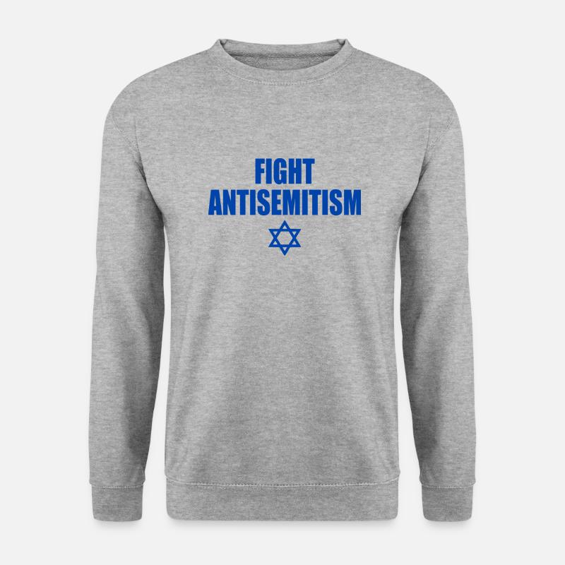 fight antisemitism - Unisex Pullover - Weißgrau meliert