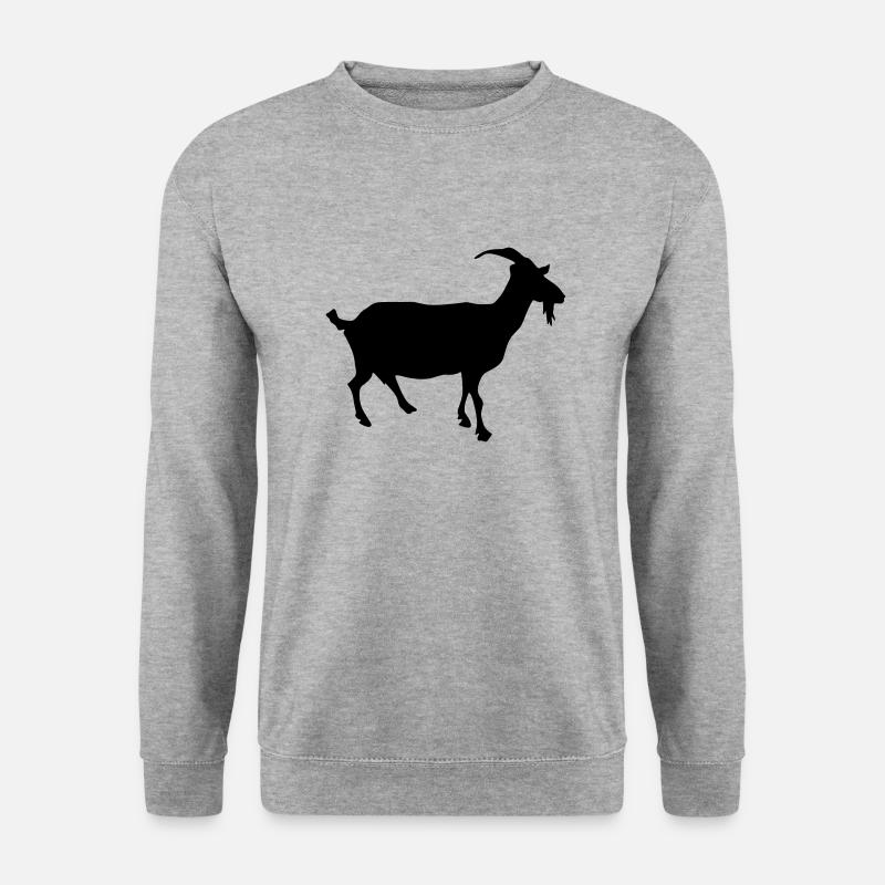 ziege silhouette - Unisex Pullover - Weißgrau meliert
