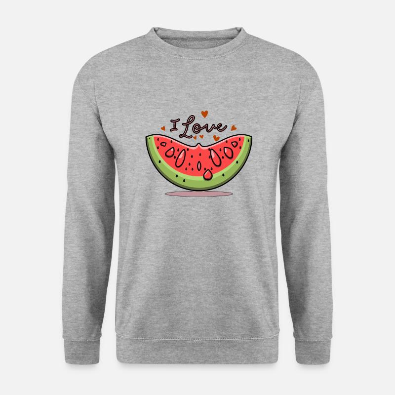 WASSERMELONE - Unisex Pullover - Weißgrau meliert