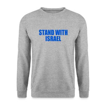 Stand with israel - Unisex Sweatshirt - salt & pepper - Front - Alina (178cm) & Michal (187cm)