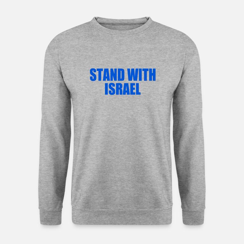 Stand with israel - Unisex Pullover - Weißgrau meliert