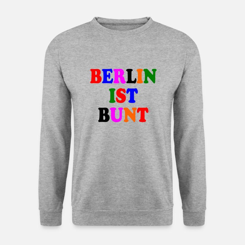 Berlin ist bunt - Unisex Pullover - Weißgrau meliert