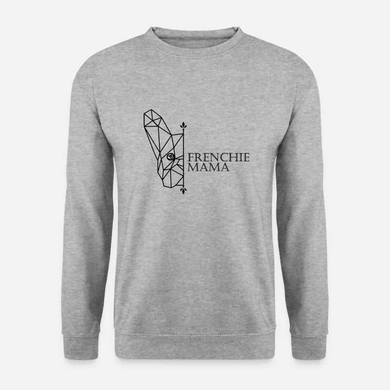 Frenchie Mama - Unisex Pullover - Weißgrau meliert