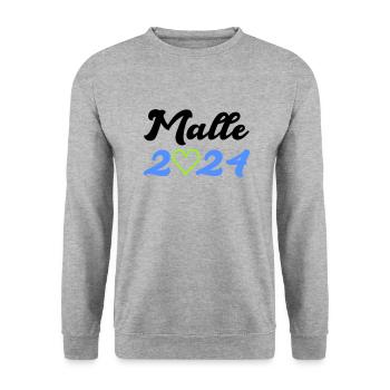 malle 2024 heart - Unisex Sweatshirt - salt & pepper - Front - Alina (178cm) & Michal (187cm)