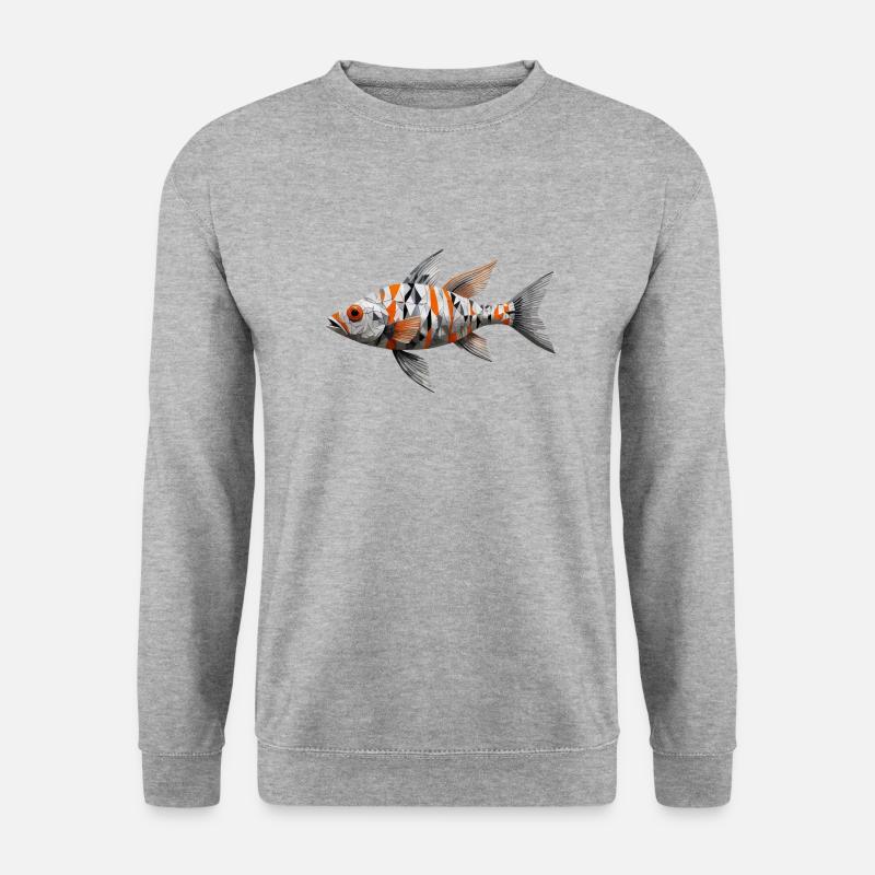 Fisch Mosaik - Unisex Pullover - Weißgrau meliert
