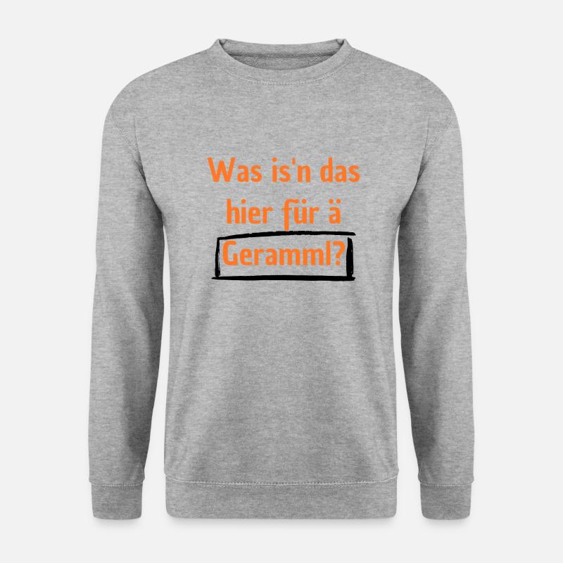 Was is n das hier für ä Gerammel? - Unisex Pullover - Weißgrau meliert