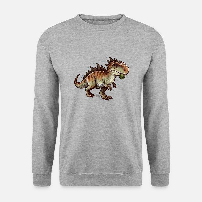 T-Rex Dinosaurier - Unisex Pullover - Weißgrau meliert