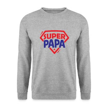 Super dad - Unisex Sweatshirt - salt & pepper - Front - Alina (178cm) & Michal (187cm)