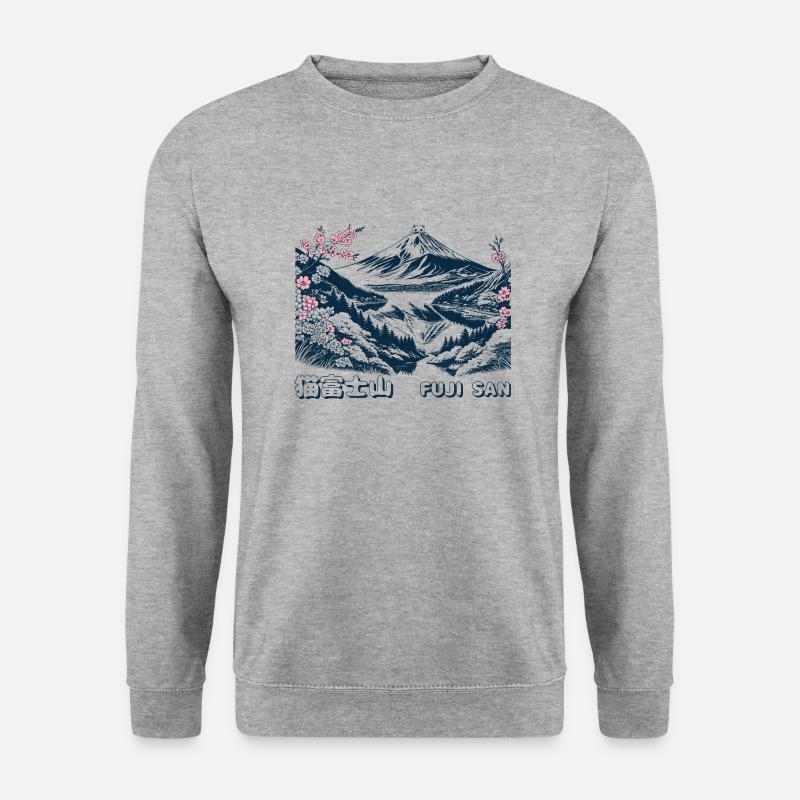 Neko Fuji San Kätzchen - Unisex Pullover - Weißgrau meliert