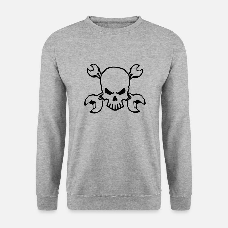 TOOLSKULL - 1C - Unisex Pullover - Weißgrau meliert
