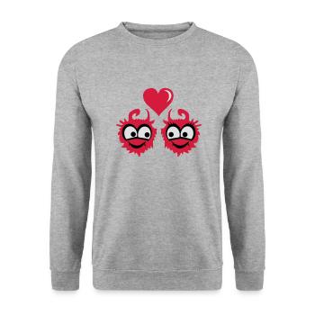 Amour monstre - Sweat-shirt Unisexe - gris chiné - Devant - Alina (178cm) & Michal (187cm)