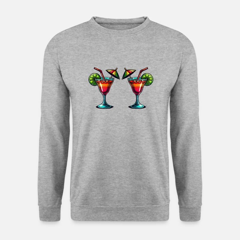 Cocktail - Unisex Pullover - Weißgrau meliert