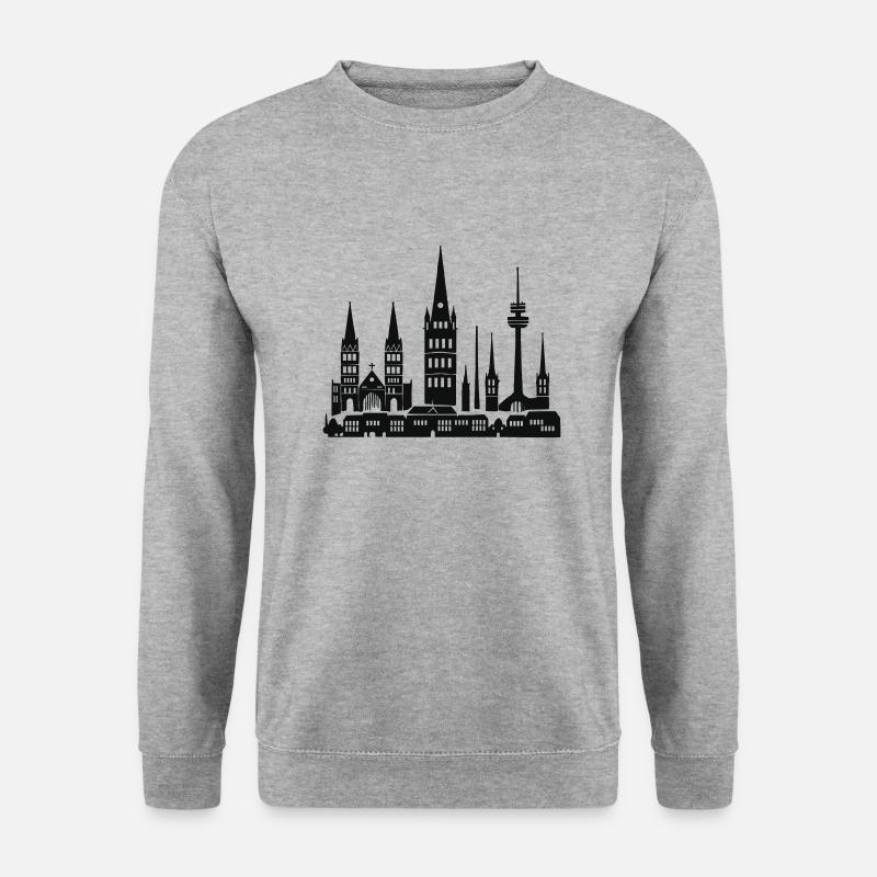 Bonn Stadt Skyline - Unisex Pullover - Weißgrau meliert