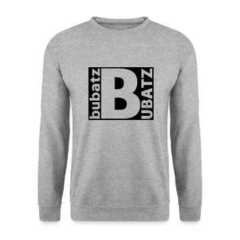 Bubatz logo - Unisex Pullover - Weißgrau meliert - Vorne - Alina (178cm) & Michal (187cm)