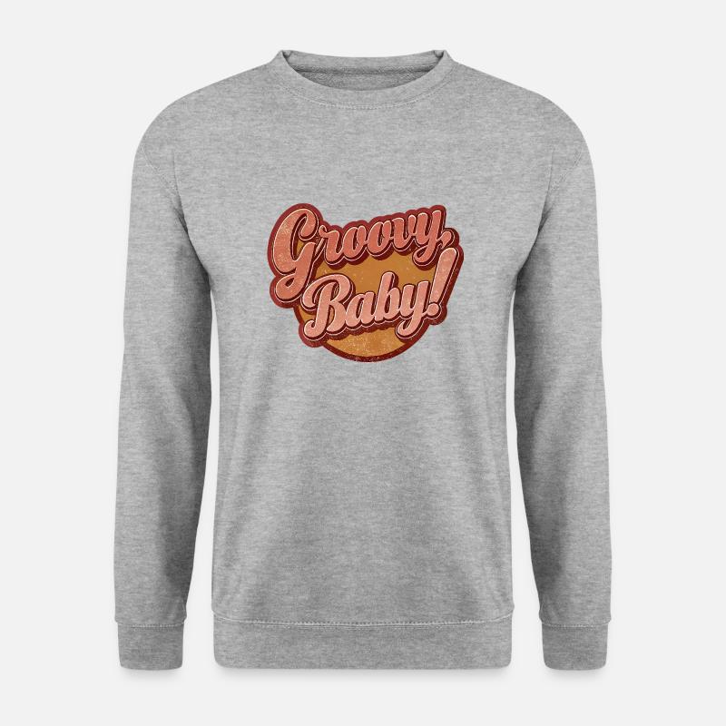 Groovy Baby - Unisex Pullover - Weißgrau meliert