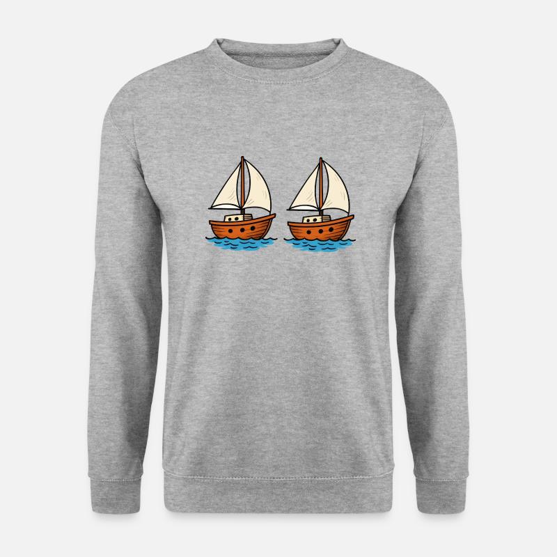 segelboote - Unisex Pullover - Weißgrau meliert