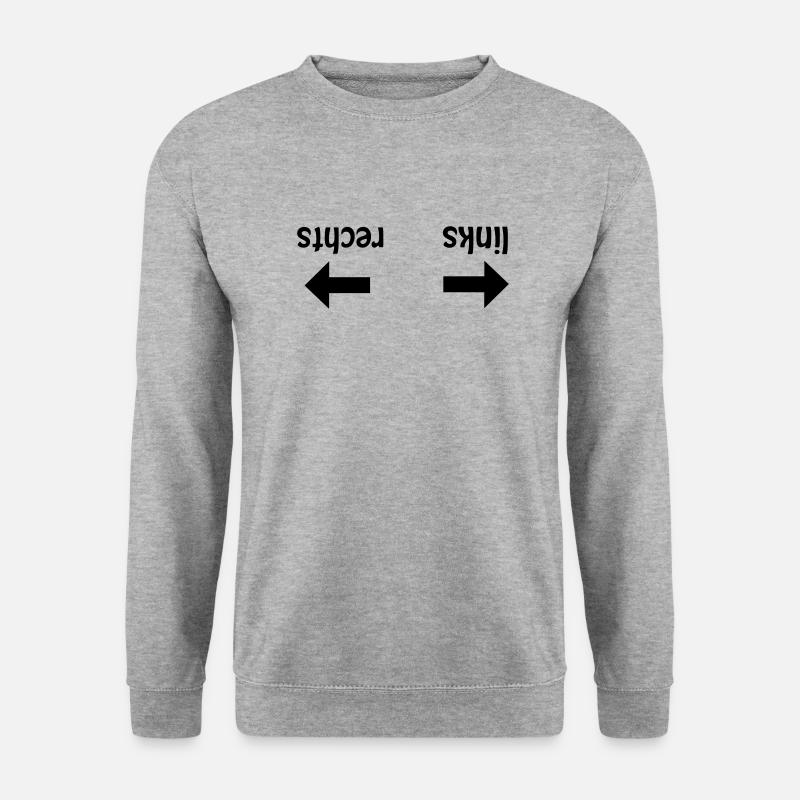 Gauche Droite Cheat Sheet - Sweat-shirt Unisexe - gris chiné