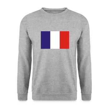 Frankreich - Unisex Pullover - Weißgrau meliert - Vorne - Alina (178cm) & Michal (187cm)